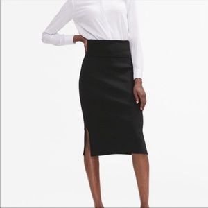 MM LAFLEUR Harlem Stretch Foldover Waist Jardigan Knit Skirt in Black Size S